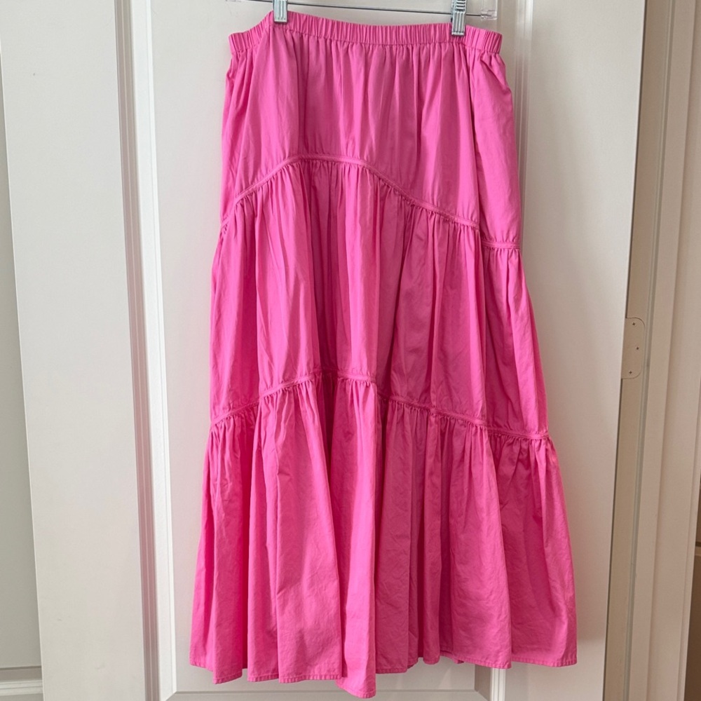 Pink Tiered Maxi Skirt